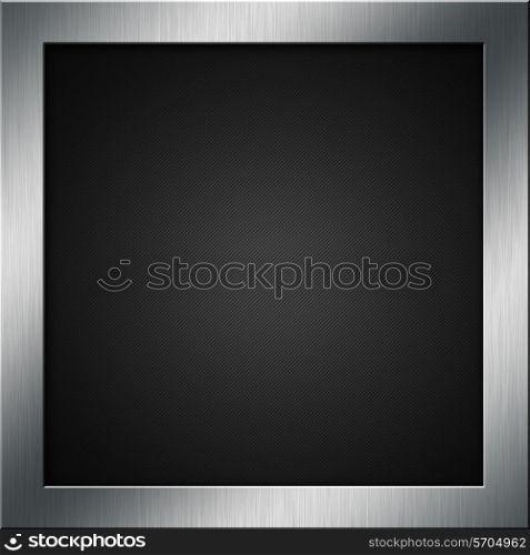 Carbon fibre background with a brushed metal frame