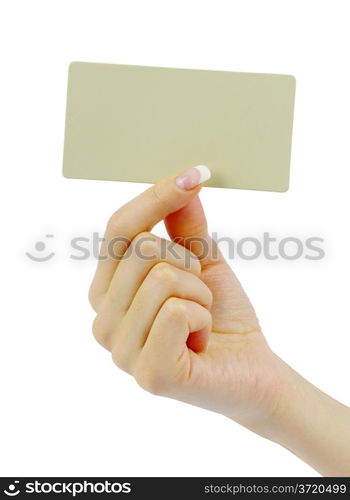 card blank in a hand