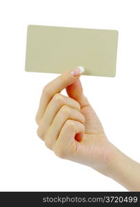 card blank in a hand