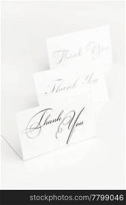 card signed thank you isolated on white