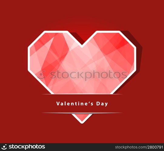 Card Valentines Day with a heart made of paper. EPS 10 vector illustration. Used transparency layer of background