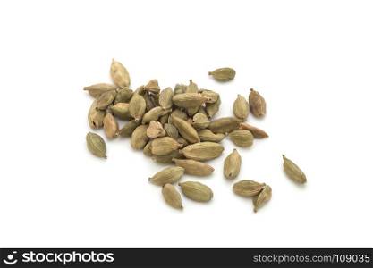 Cardamon pods spices isolated on white background. Cardamon pods spices isolated on white