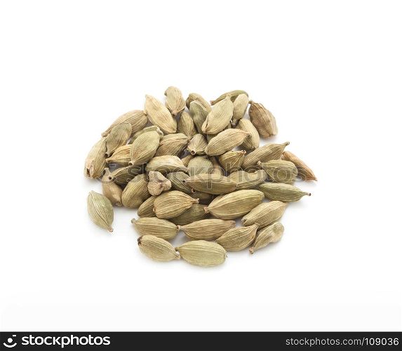 Cardamon pods spices isolated on white background. Cardamon pods spices isolated on white