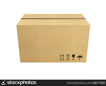 Cardboard box, isolated on white