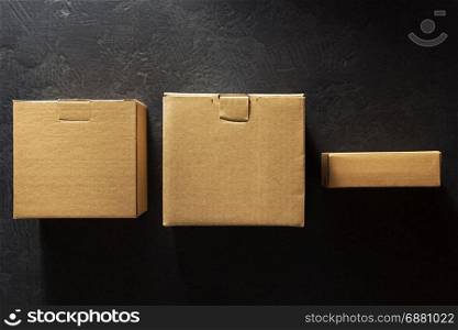 cardboard box on black background
