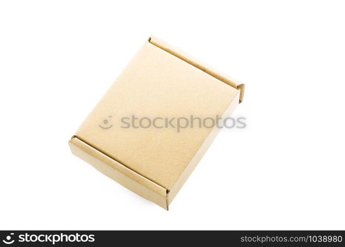 Cardboard brown box isolate on over white background