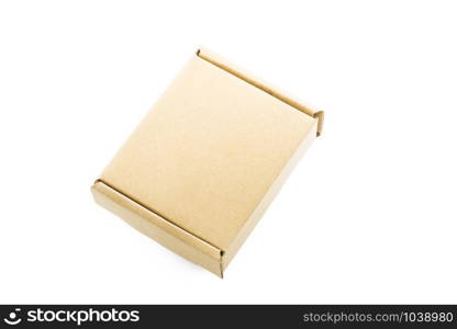 Cardboard brown box isolate on over white background