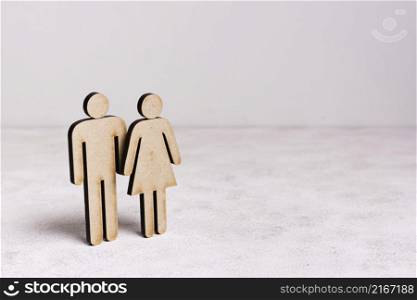 cardboard man woman equality concept with copy space