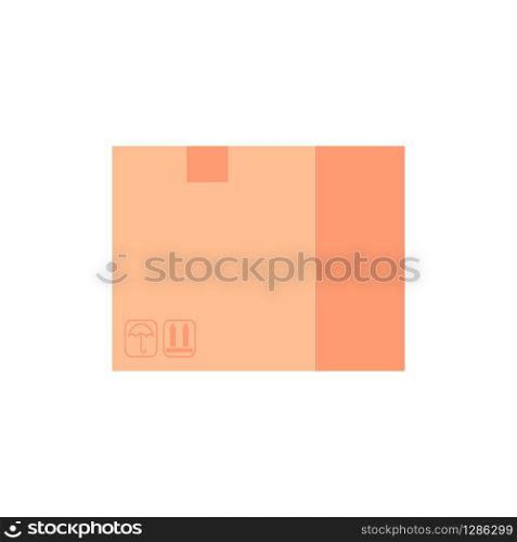 Cardboard packaging box, brown package isolated flat illustration concept.