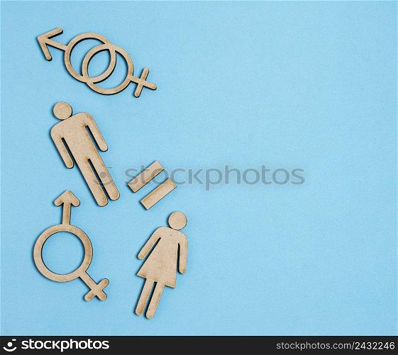 cardboard people symbols with copy space