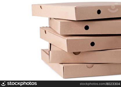 cardboard pizza boxes. cardboard pizza boxes on white background