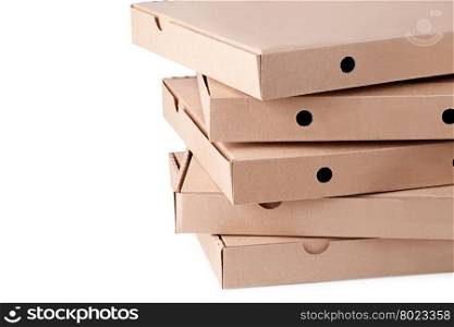 cardboard pizza boxes. cardboard pizza boxes on white background