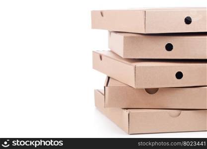 cardboard pizza boxes. cardboard pizza boxes on white background