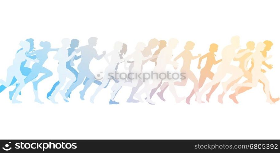 Cardio Training Exercise Group or Class Illustration. Business Innovation