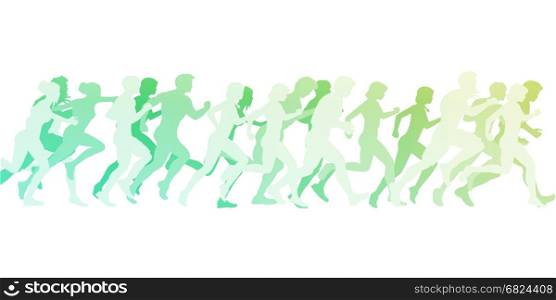 Cardio Training Exercise Group or Class Illustration. Corporate Sales
