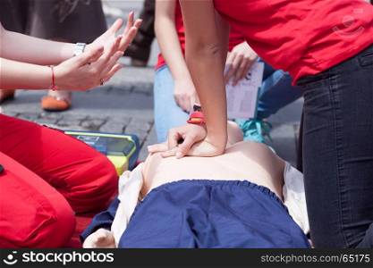 Cardiopulmonary resuscitation - CPR. Cardiac massage training.