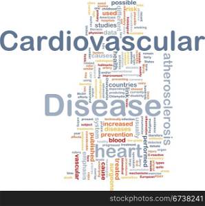Cardiovascular disease background concept. Background concept wordcloud illustration of heart cardiovascular disease