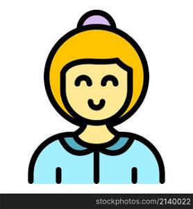 Care assistant icon. Outline care assistant vector icon color flat isolated. Care assistant icon color outline vector