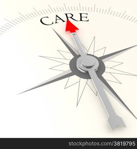 Care compass image with hi-res rendered artwork that could be used for any graphic design.. Care compass