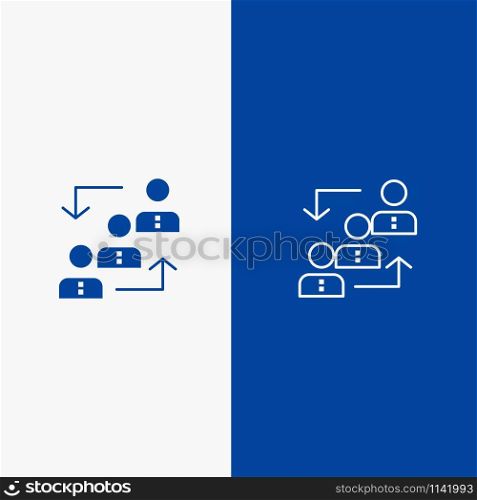 Career, Advancement, Employee, Ladder, Promotion, Staff, Work Line and Glyph Solid icon Blue banner Line and Glyph Solid icon Blue banner