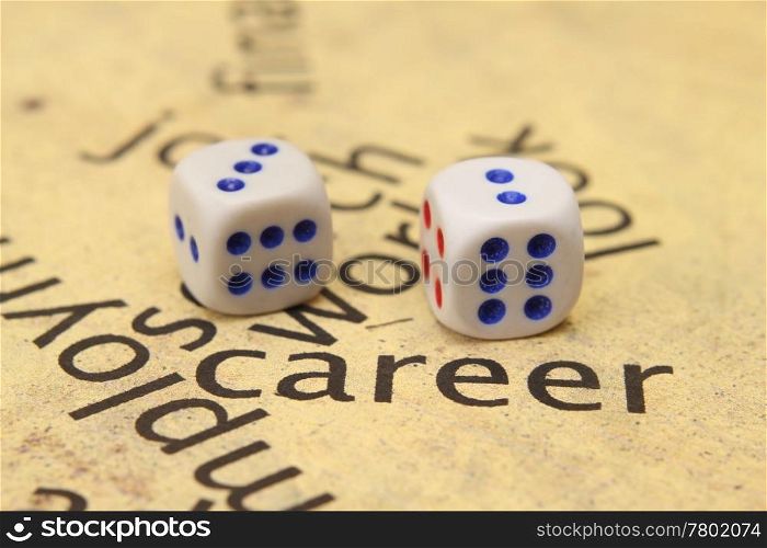 Career and dice concept