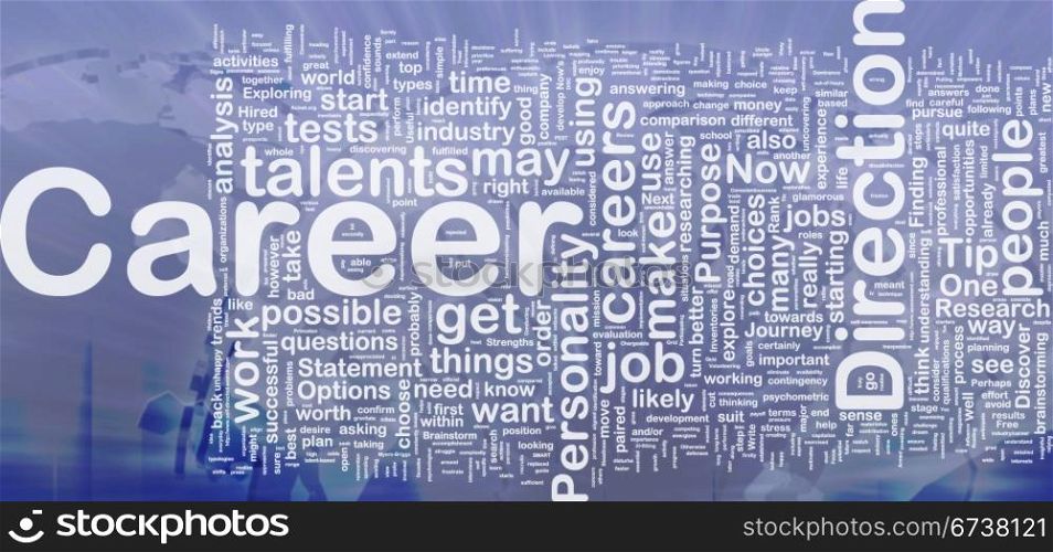 Career background concept. Background concept wordcloud illustration of career international