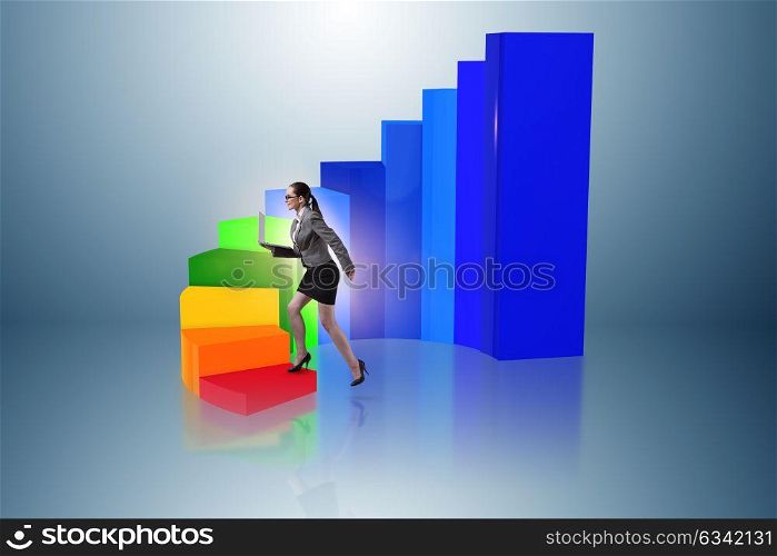 Career development with stairs in business concept