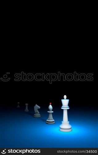 Career growth. Vertical chess composition. Available in high-resolution and several sizes to fit the needs of your project. 3D renderi illustration. Black background layout with free text space.&#xA;
