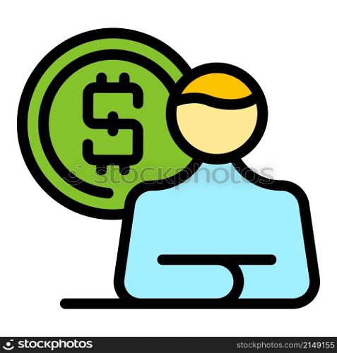 Career money icon. Outline career money vector icon color flat isolated. Career money icon color outline vector