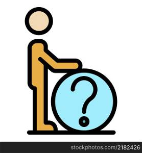 Career question icon. Outline career question vector icon color flat isolated. Career question icon color outline vector
