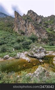 Cares River, Mountain Range, Picos de Europa National Park, Asturias, Spain, Europe