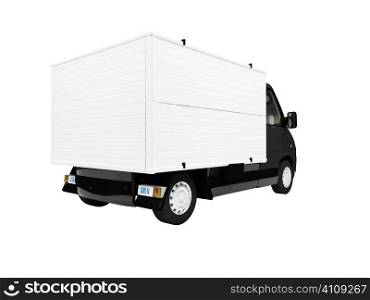 cargo car on white background