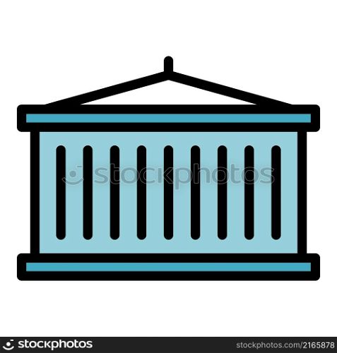 Cargo container icon. Outline cargo container vector icon color flat isolated. Cargo container icon color outline vector