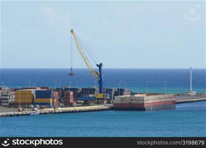 Cargo containers at a commercial dock, Honolulu, Oahu, Hawaii Islands, USA
