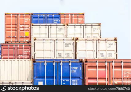 Cargo Containers Stack at the docks