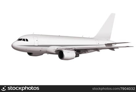 cargo plane on white background with path