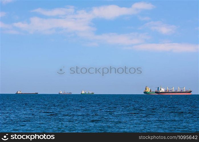 Cargo Ships in the Black Sea. Cargo Ships in the Sea