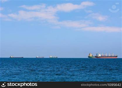 Cargo Ships in the Black Sea. Cargo Ships in the Sea