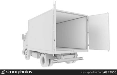 Cargo truck isolated on white. Cargo truck isolated on white. 3D illustration