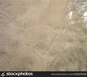 Caribbean beach sand shore detail clean waters