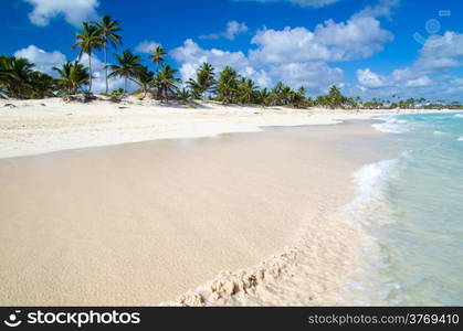 Caribbean clear beach and tropical sea