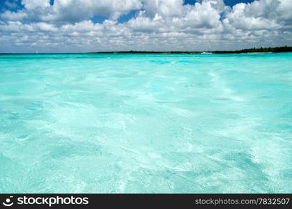 Caribbean clear beach and tropical sea