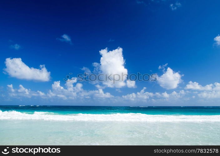 Caribbean clear beach and tropical sea