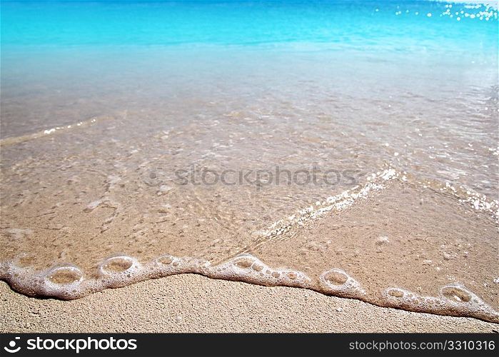 Caribbean clear beach sand texture shore wave foam