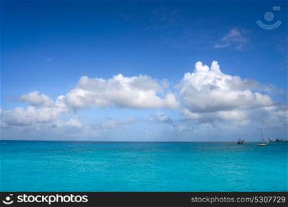 Caribbean perfect turquoise water texture in Mexico Mayan Riviera