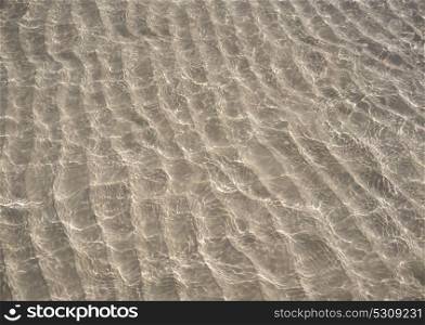 Caribbean transparent water beach reflections in shallow white sand bottom