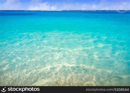 Caribbean tropical beach turquoise water texture in Mexico