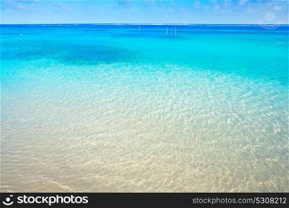 Caribbean tropical beach turquoise water texture inRiviera Maya Mexico