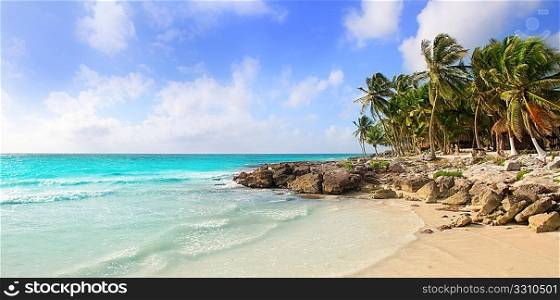 Caribbean Tulum Mexico tropical panoramic beach sunny day