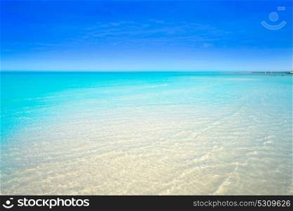 Caribbean turquoise perfect beach in Riviera Maya of Mexico